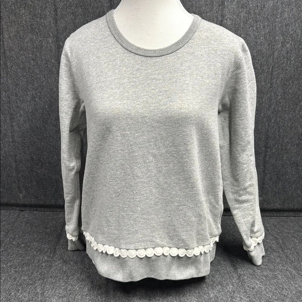 J. Crew Light Gray Sweater with Button Detail